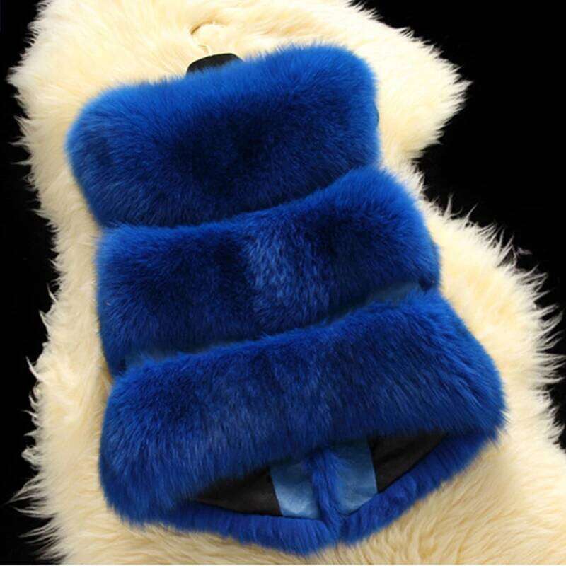 HJQJLJLS 2022 Autumn Winter Thick Warm Faux Vest Women High Quality Fashion O-Neck Short Fur Female Jacket Fuzzy Coat