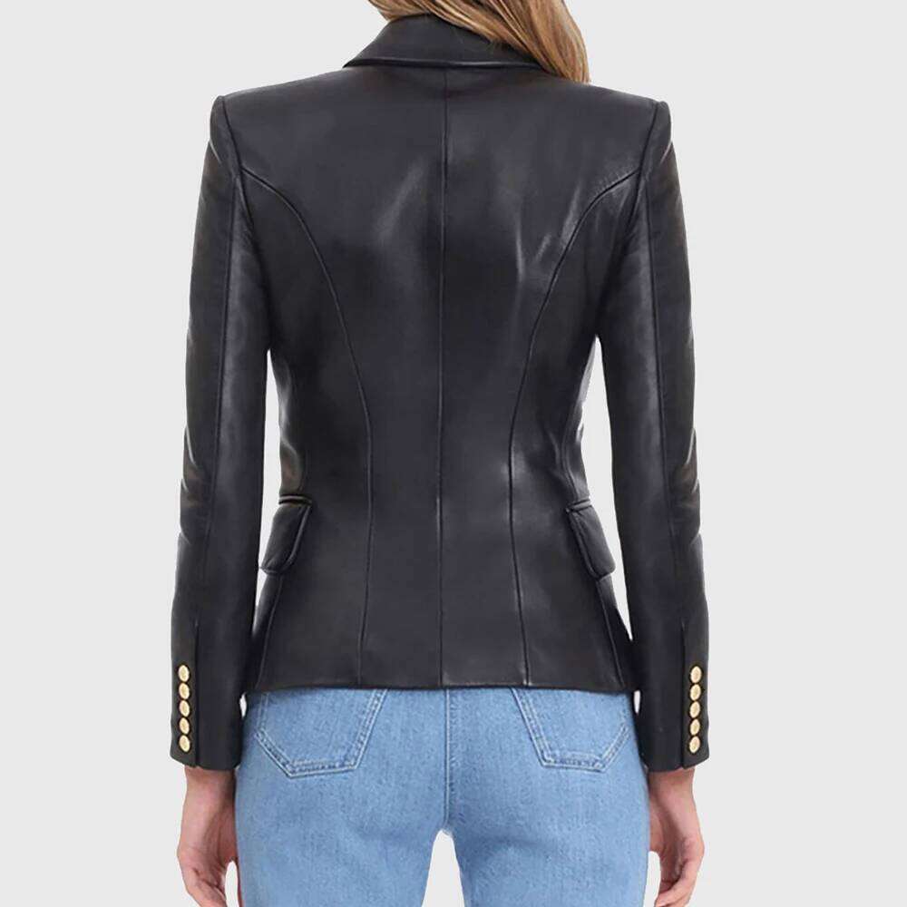 TWOTWINSTYLE Elegant Slimming Jackets For Women Lapel Long Sleeve Minimalist Patchwork Double Breasted Tunic Jacket Female Style