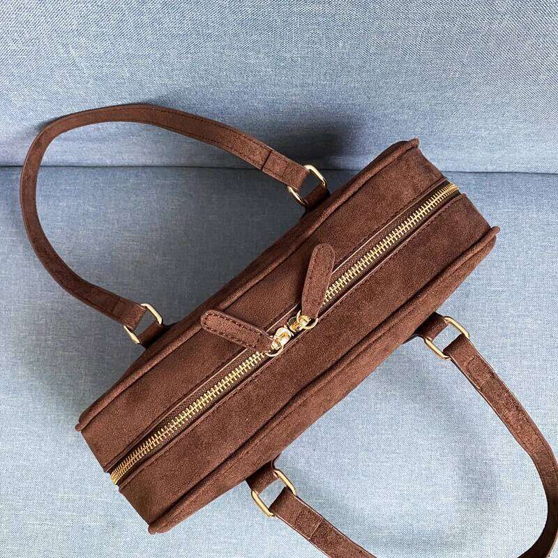 Women's Bags Designer Vintage Handbag For Women Designer Shoulder Bags And Purse 2023 New In PU Faux Suede Frosted Boston Style Bag Small