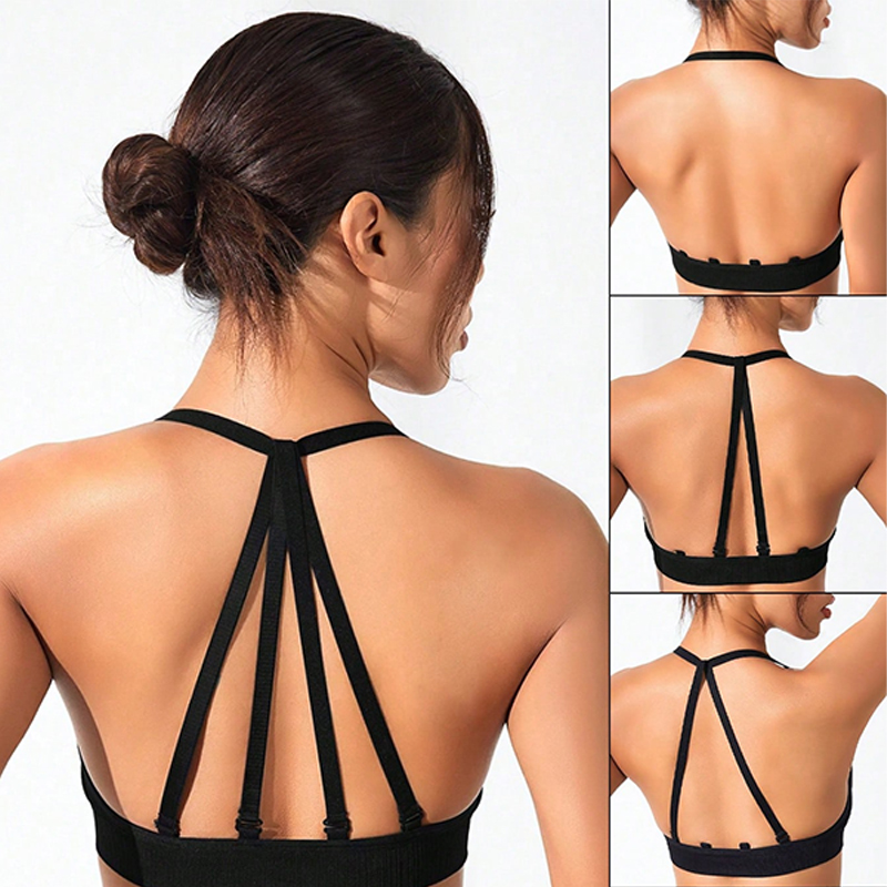 Seamless sports underwear women breathable yoga bra straps cross back fitness tops yoga clothing