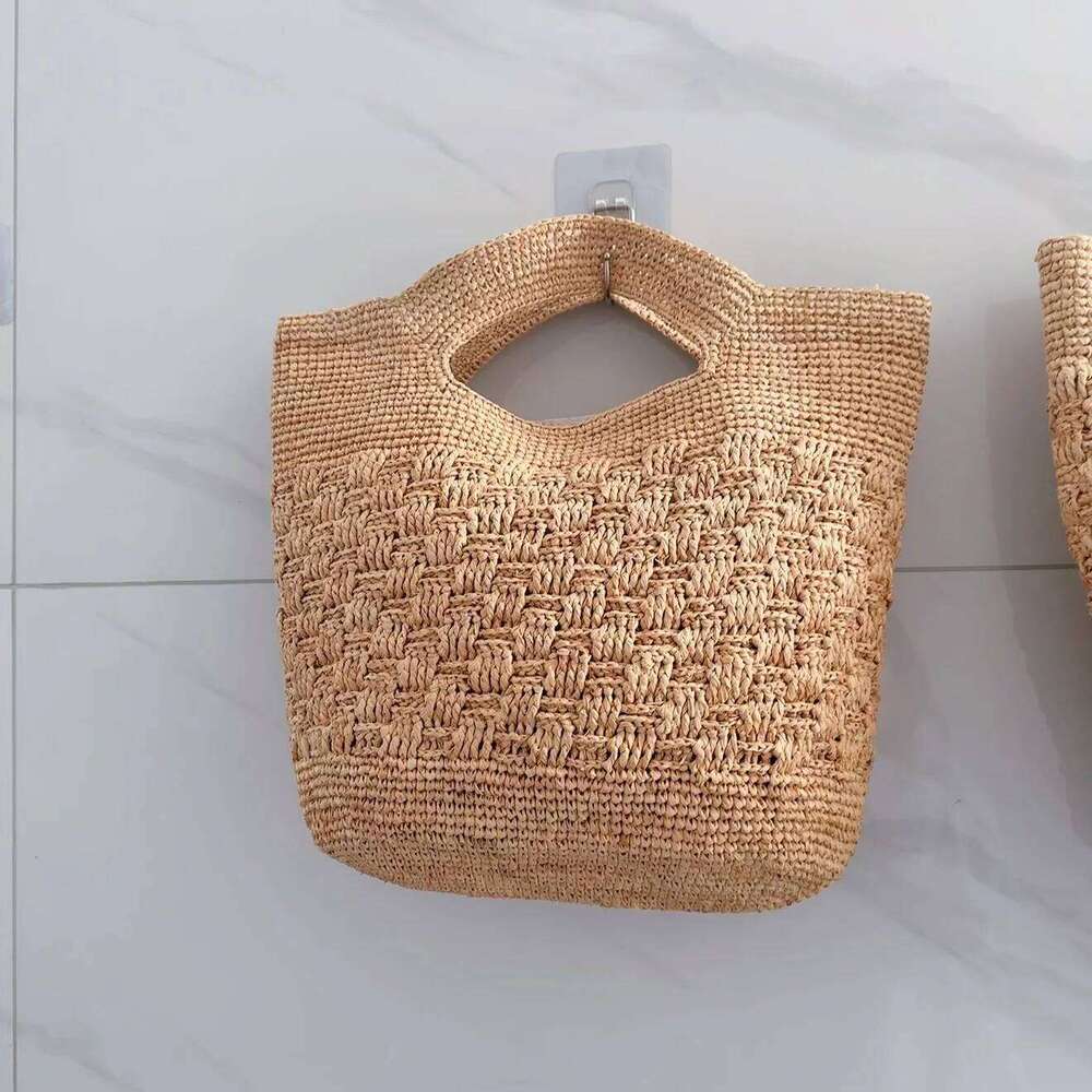 Hand-Woven Lafite Armpit Summer Woven Tote Handbag Large Capacity Women's Shoulder Paper Rope Weaving Ladies Beach Bag