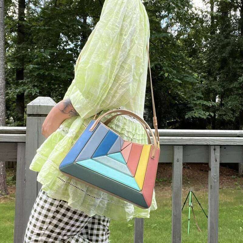 Women's Bags Designer Fashion Sling Bags For Women Designer Handbags And Purse 2023 New In PU Ing Color Contrast Top Handle Messenger Bag