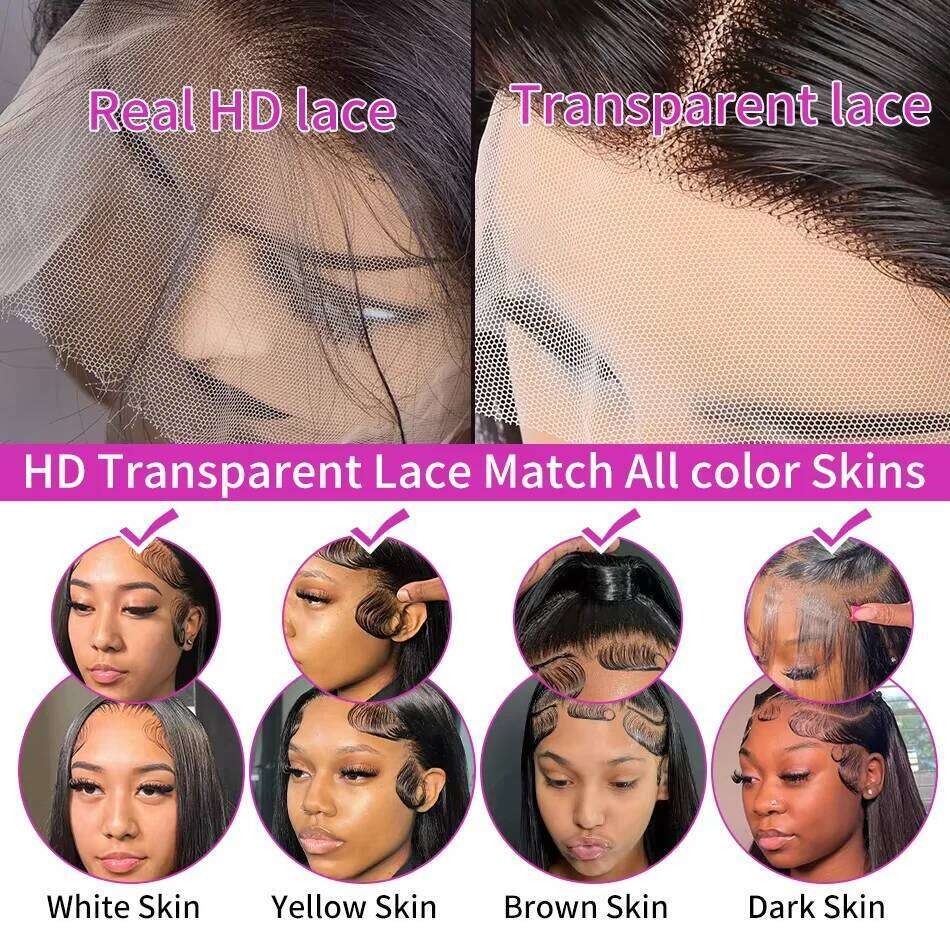 250% Density 13x4 13x6 Transparent Frontal Brazilian Hair 36 Inch Body Wave Front Wig 5x5 Glueless Hd Lace Wigs