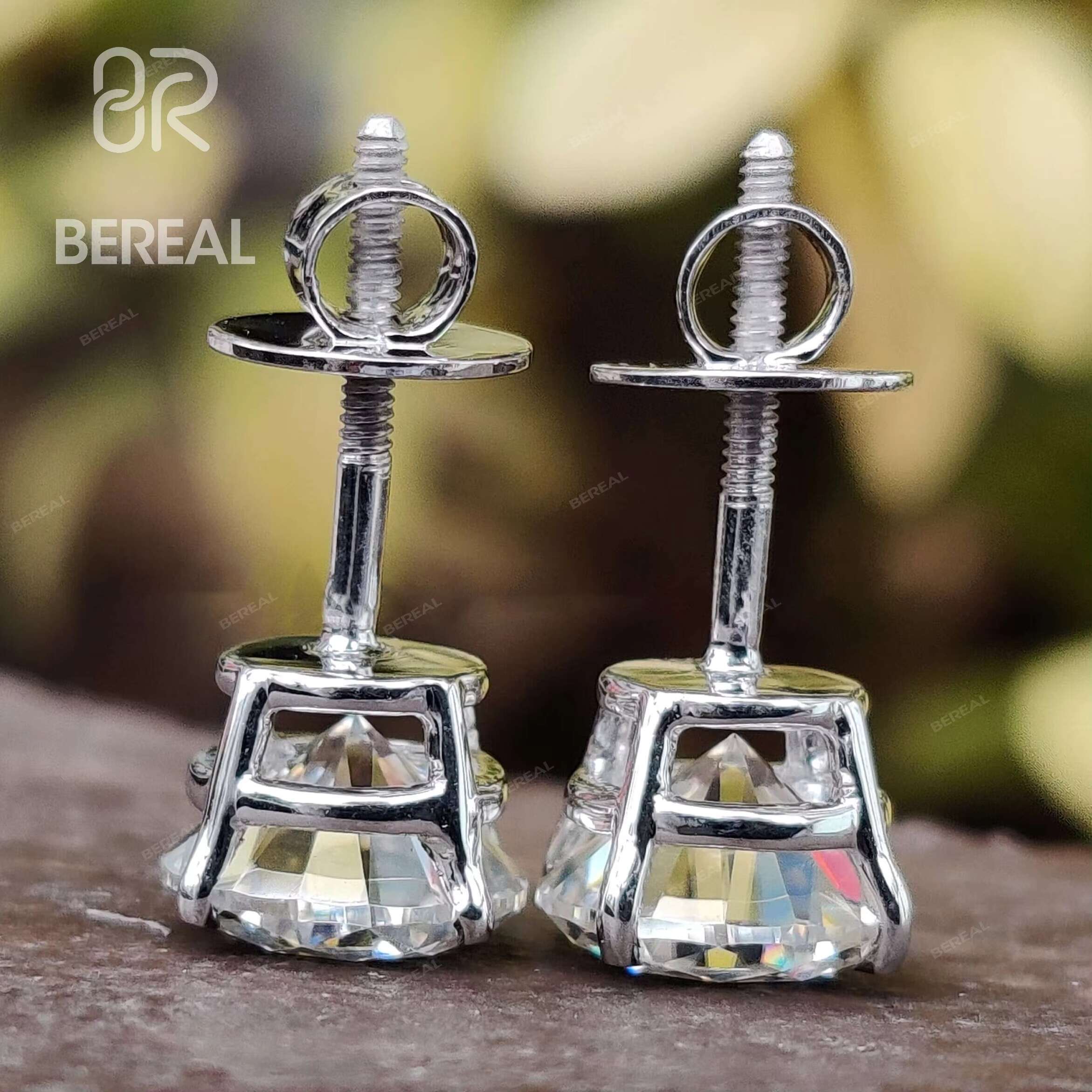 Custom Vvs Lab Grown Created Diamond Studs Earrings Real 10K 14K 18K Solid Gold 925 Silver CVD Diamond Stud Earring Men Women