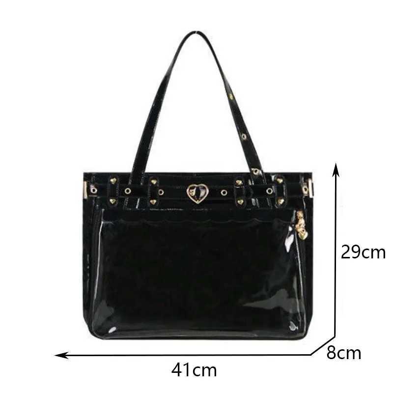 New Original Spicy Girl Cool Ita Bag Large Capacity Transparent Pain Layer Crossbody Bag Love Chain Ulzzang Shoulder Bag HandbagXJ2520616