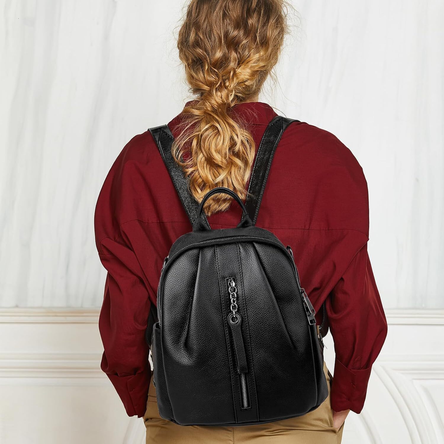 BOYATU Genuine Leather Women: Fashion Designer Backpack Purse Travel - Soft Convertible Shoulder Bag for Work, Commuter