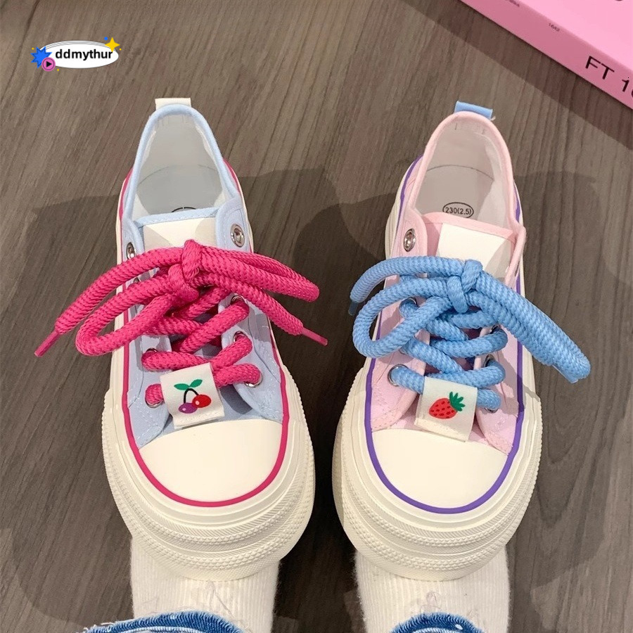Student Canvas for Women New Summer Breathable Versatile Shoes Niche Thick-Soled Women's Casual Sneakers ddmythur