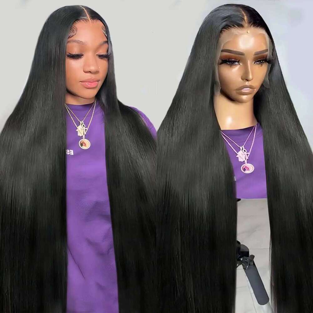 40 Inch 250 Density Bone Straight 13X6 Frontal Wig 13X4 HD Transparent Lace Front Pre Plucked 100% Human Hair For Women