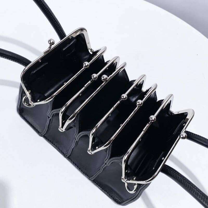 Women's Bags Designer England Style Clip Accordion Bags For Women Designer Handbags And Purses New In PU Sequined Top Handle Mini Shoulder