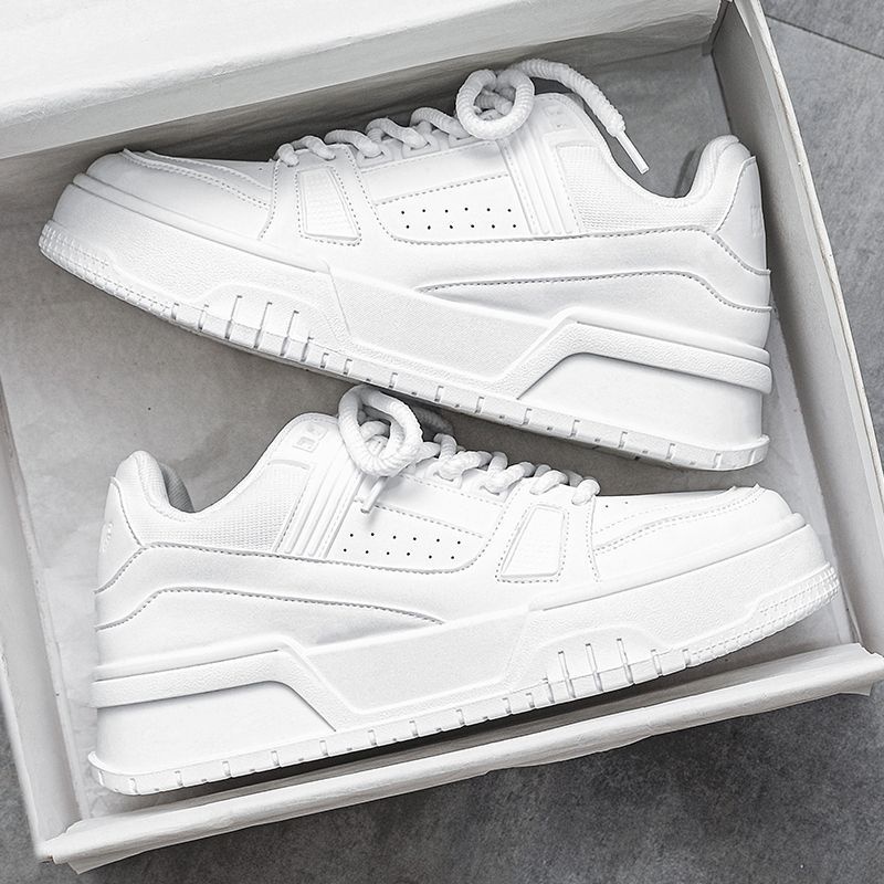2025 free shipping men's shoes fashion new designer new casual board shoes sports thick soled height increasing shoes white black