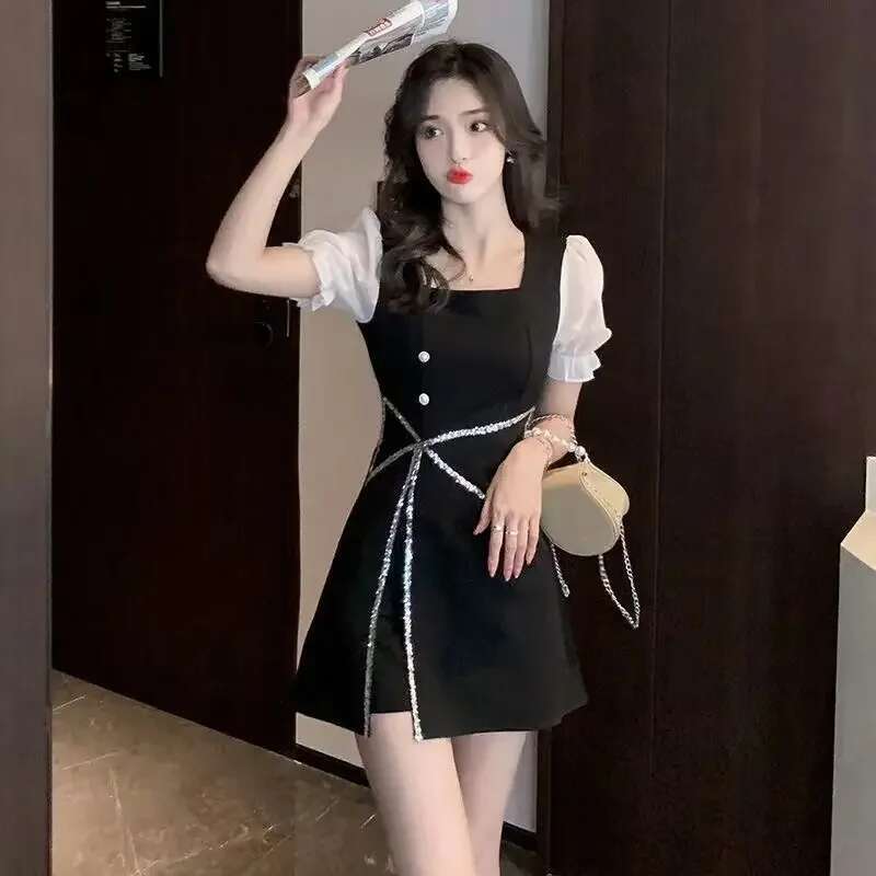 Womens Dress Sequin Clothing Party Evening Rhinestone Short Prom Female Dresses 2024 Mini Mesh Cheap Casual Promotion Xxl Xl X