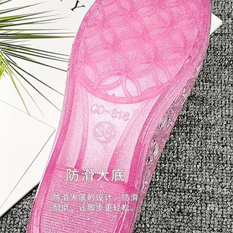 Summer Crystal Sandals Flat Shoes Fashionable Multi functional Beach Women's Sandals Designer Sandals Anti slip Hollow Women's Slippers