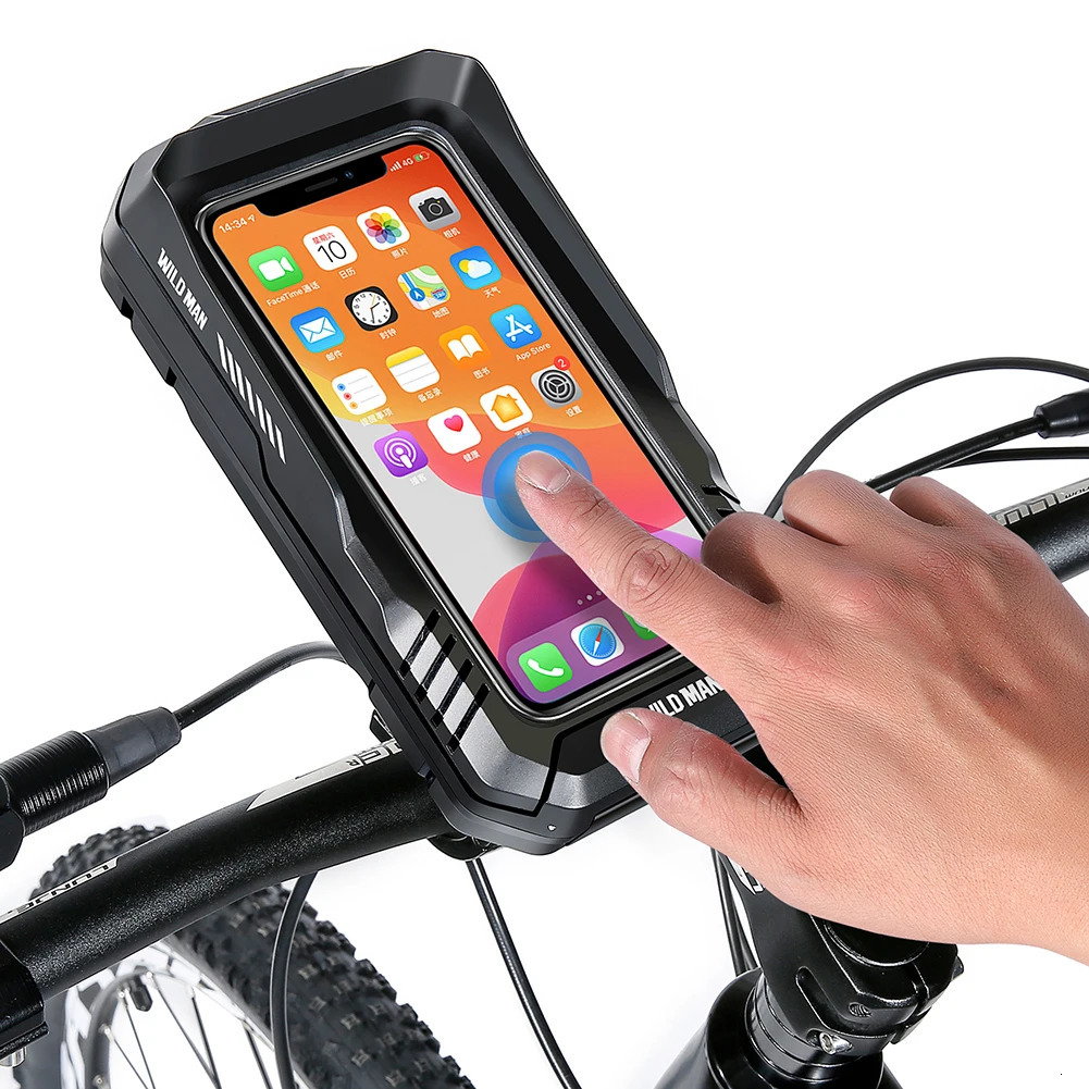 WILD MAN Waterproof Bicycle Mobile Phone Bag 0.6L Mobile Phone Holder Touch Screen Case Quick Release for Scooter Motorcycle 250610