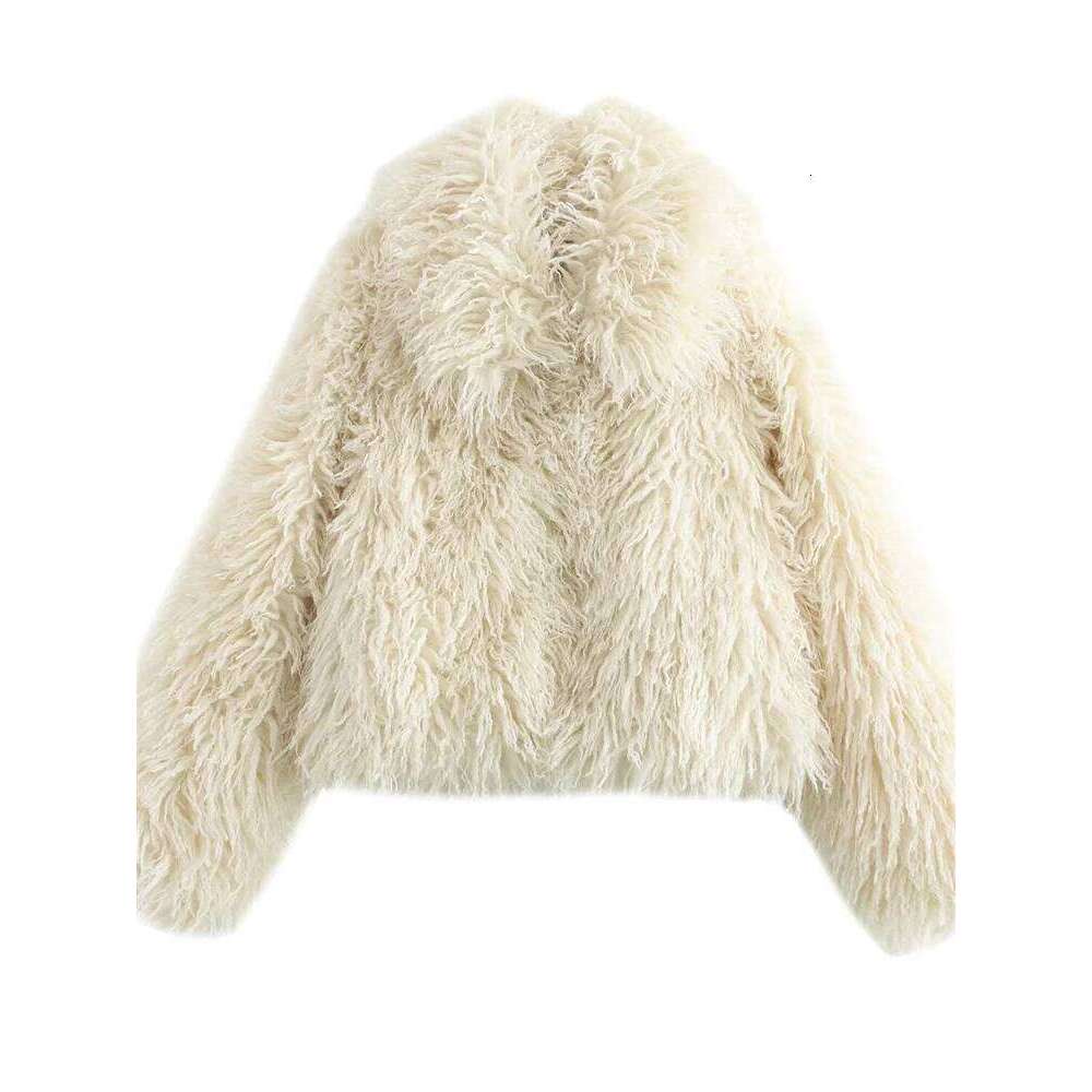 Tossy Fashion V-Neck Loose Cardigan Overcoat For Women Long Sleeve Patchwork Faux Fur High Street Clothes Female Winter Coat New