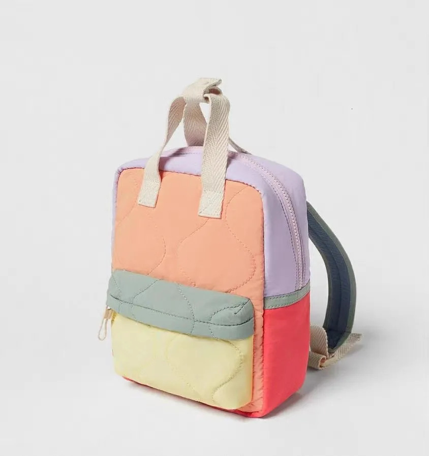 Fashion Color Match Childrens Backpack Boutique n Kids Toddler Kindergarten Schoolbag Double Shoulder Bag Boys Girls Pack 250615