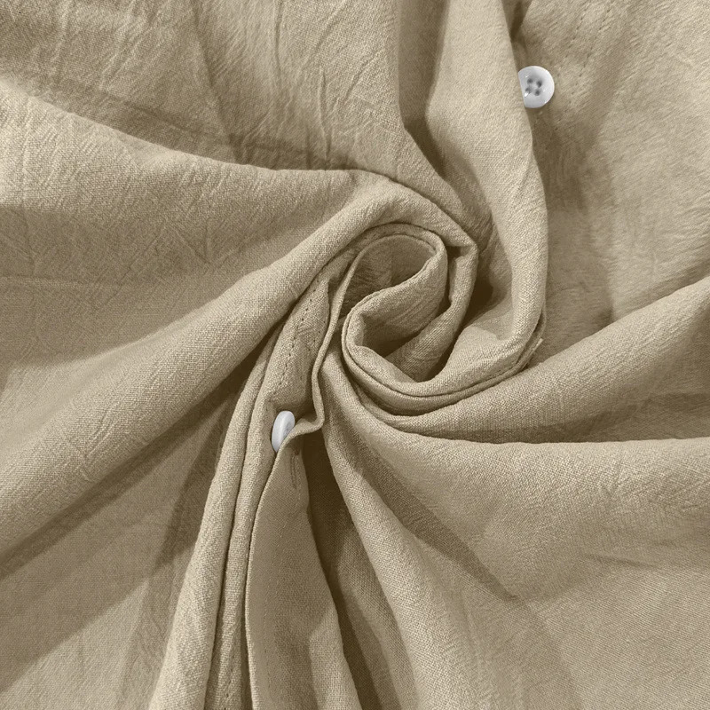 Spring and Summer Mens Linen Button Long Sleeved Shirt Pants Set Fashionable Casual Breathable Quick Drying 2Pie 250612