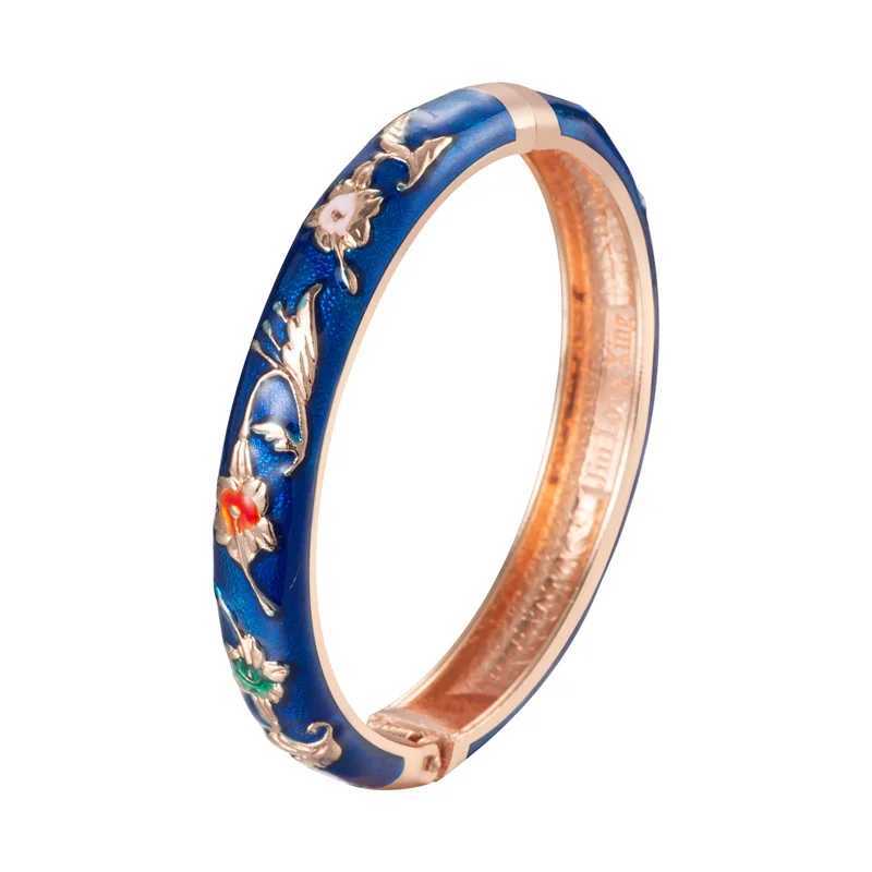 Cloisonn Bangles for Women On Hand Flower Enamel Jewelry Womens Hand Female Bangle Mothers Day Gifts Wife Z250616