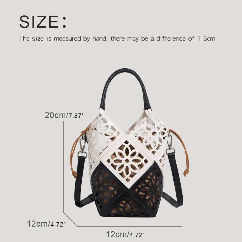 Women's Bags Designer Chinese Style Mini Bucket Bags For Women Designer Handbags Purses New In PU Hollow Flower With Inner Pocket Shoulder