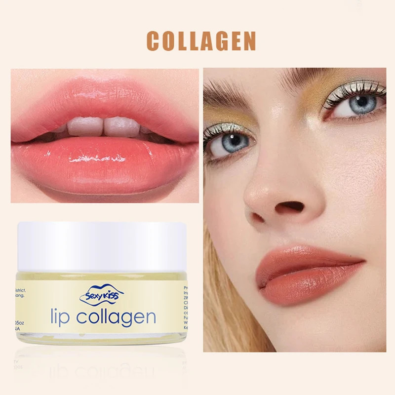 80g Collagen Sleep Lip Mask Deep Hydration Lasting izing Exfoliation Day And Night For Women Gift 250613