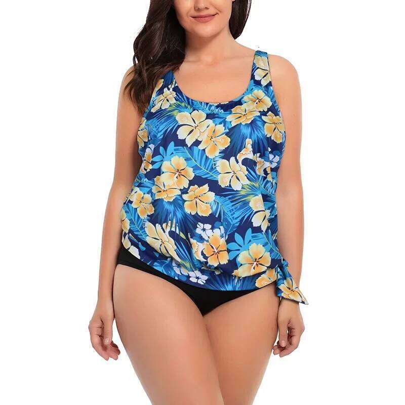 Fashionable Large Size Bikini Casual Print Sexy Women's Separate Swimsuit Cross-Border Leisure Backless Ladies Swimwear