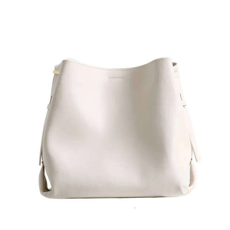 2025 New Versatile Design High-End Feel Soft Leather Women's Handbag Large Capacity Bucket Crossbody Shoulder Bag