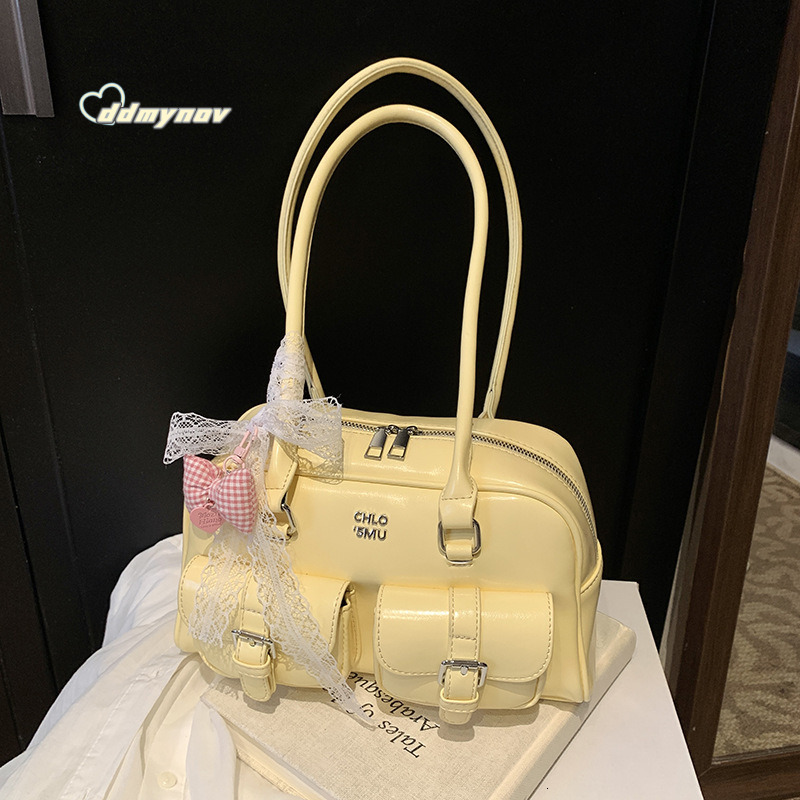 Korean Style Urban Simple Casual Underarm for Women 2025 Spring New Fashion Sweet Bowknot Shoulder Bag Trendy ddmynov ddmynov