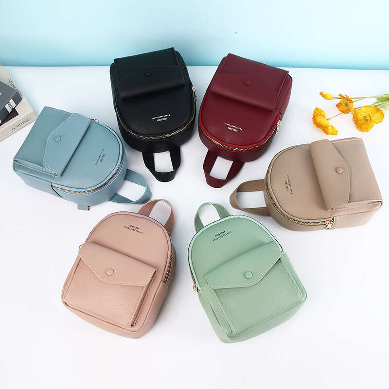 Hot Selling Commuter for Women, Casual Compact Fashion Travel PU Leather Multifunctional Solid Color Small Backpack