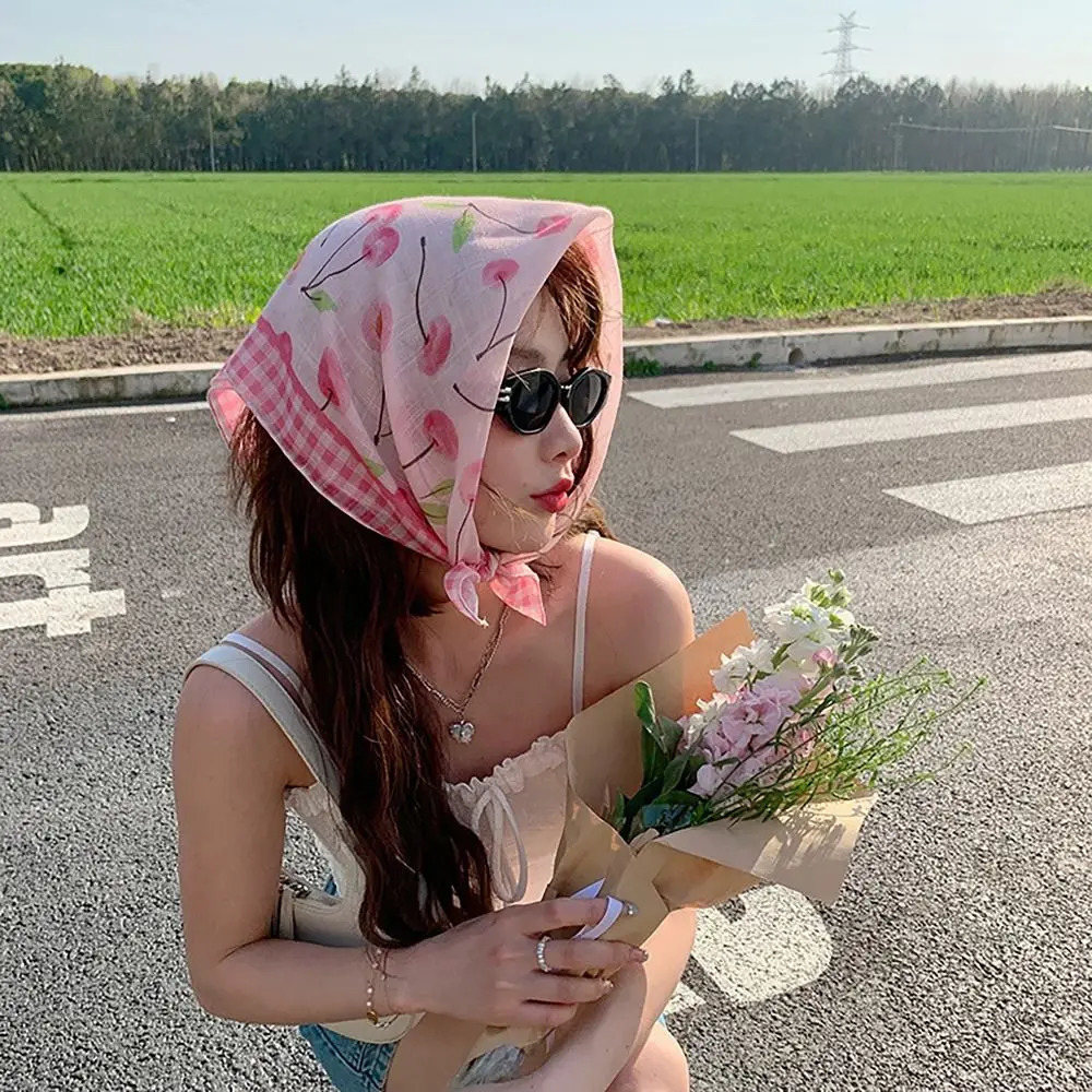 Flower Printed Headscarf Gentle INS Style Sun Protection Headband Towel French Pastoral Style Headband Women 250610