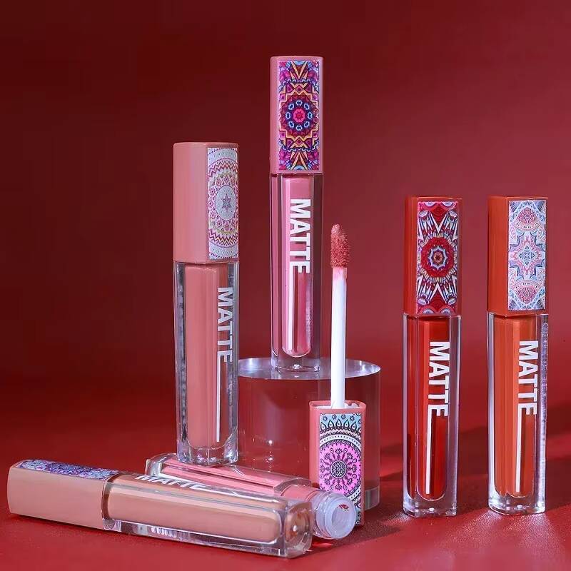 Waterproof Matte Gloss Brown Nude Pigment Dark Red Long Lasting Velvet Liquid Lipstick Women Makeup Lip Glaze 1pcs happy