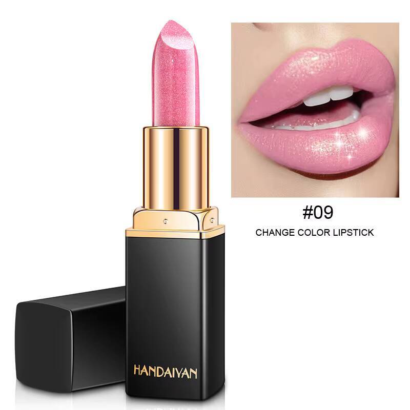 Mermaid Ji Shiny Metallic Pearlescent Color Temperature Changing Gilt Lipstick happy