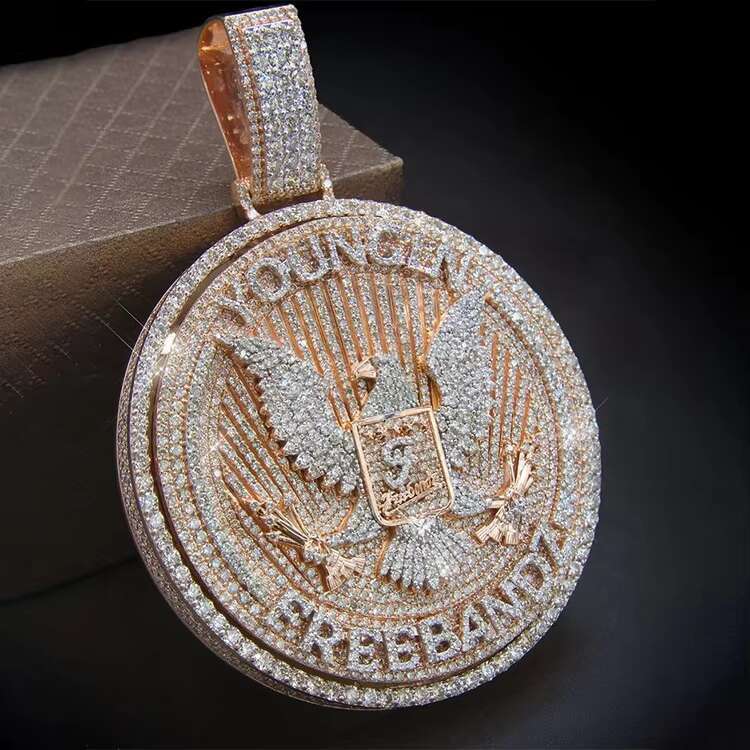Customized VVS Moissanite Diamond Name Letter Pendant Mens Iced Out Silver Jewelry Personalized 10K 14K Gold Lab Diamond Pendant