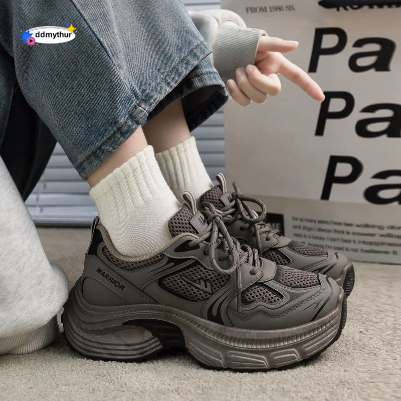 Warrior Thick-Soled Dad for Women 2025 Summer New High-Value Versatile Mesh Breathable Ins Height-Increasing Casual Shoes ddmythur