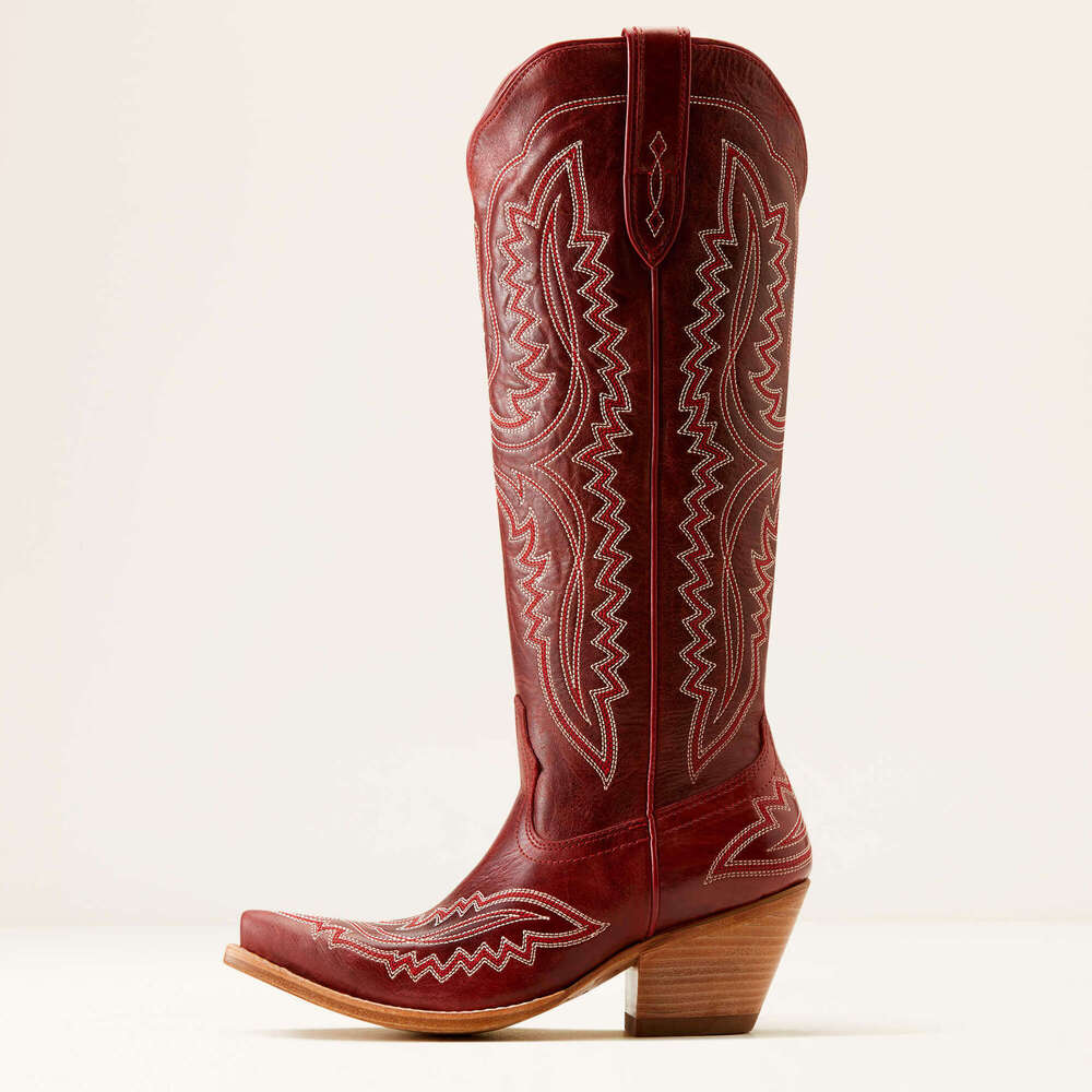 New European and American pointed, thick heel, high tube, large size Western cowboy boots, large size 35-46