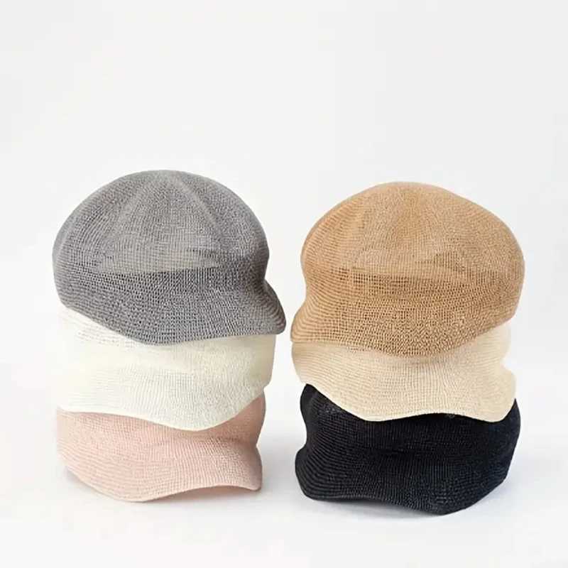 Summer octagonal hat grass hat beach duck tongue painter hat womens sunshade sun protection thin design Korean version M250616