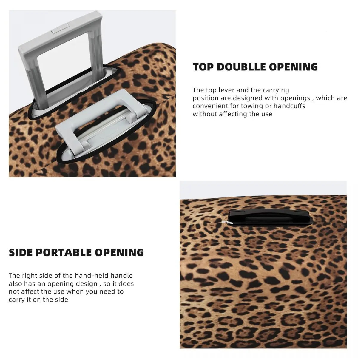 Custom Leopard Print Travel Luggage Cover Elastic Animal Skin Suitcase Cover Protector Fit 18-32 Inch250613