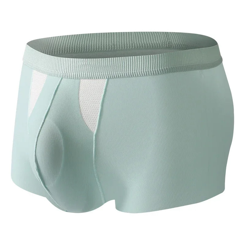 3PCS2PCS1PCS Mens Boxer Shorts in Solid Color with Low Waist and Detachable Separated Bulge Ice Silk Underwear 250614