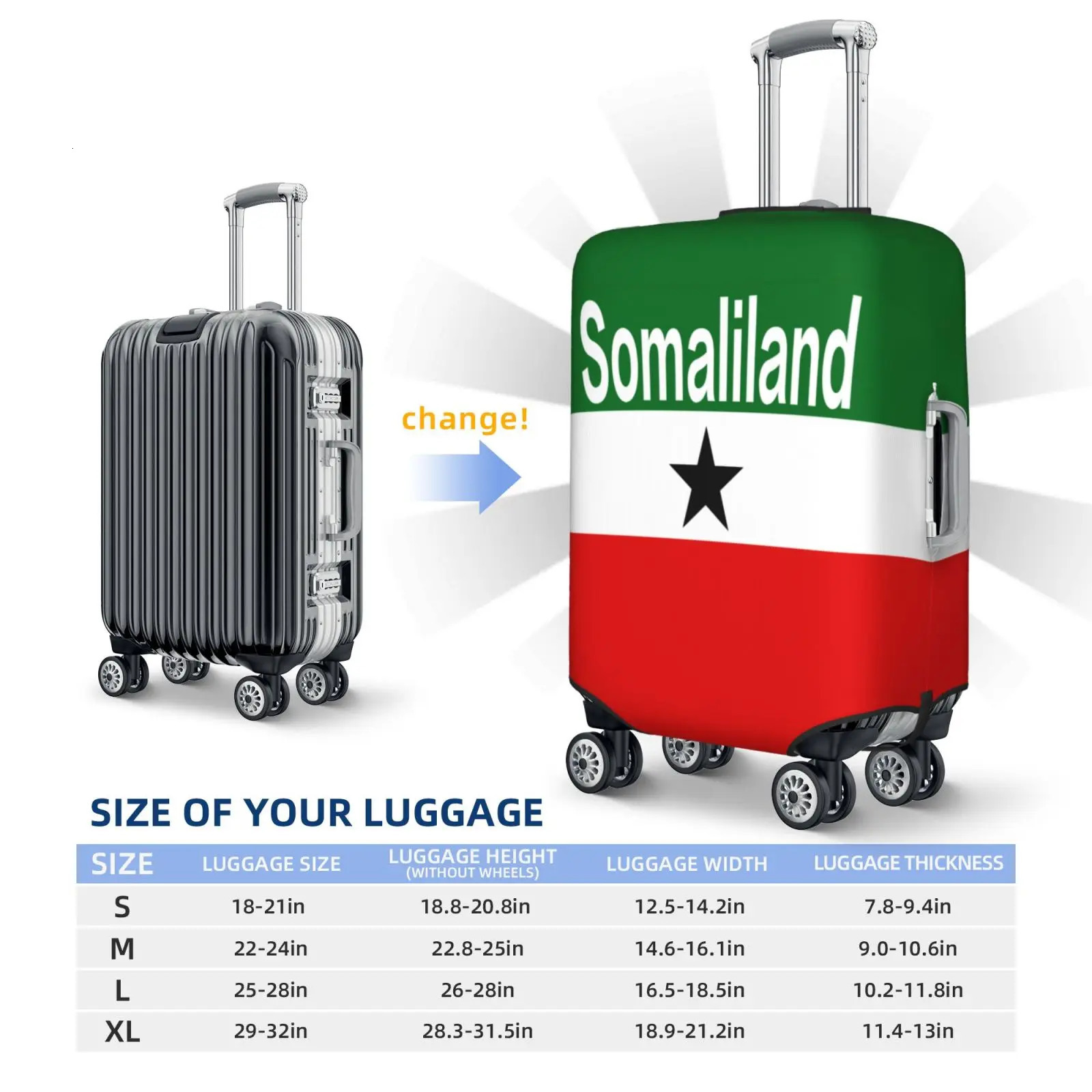 Travel Luggage Cover Elastic Baggage Suitable Flag Of Somaliland Suitcase Dust Accessories 250615