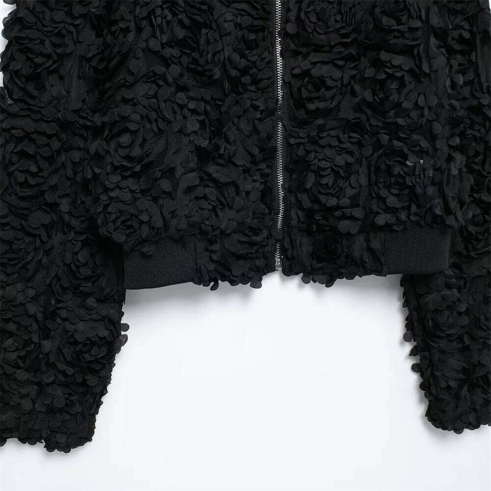 2025 Autumn New Women's Fashion And Leisure Versatile Long Sleeve Zipper Decorative Texture Fabric Jacket Coat