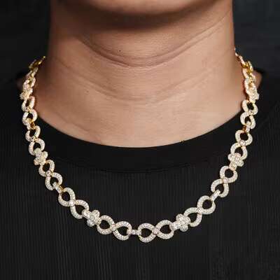 Unisex 925 Chains Cross Necklaces Moissanite Cuban Chain For Men Hip Hop Jewelry