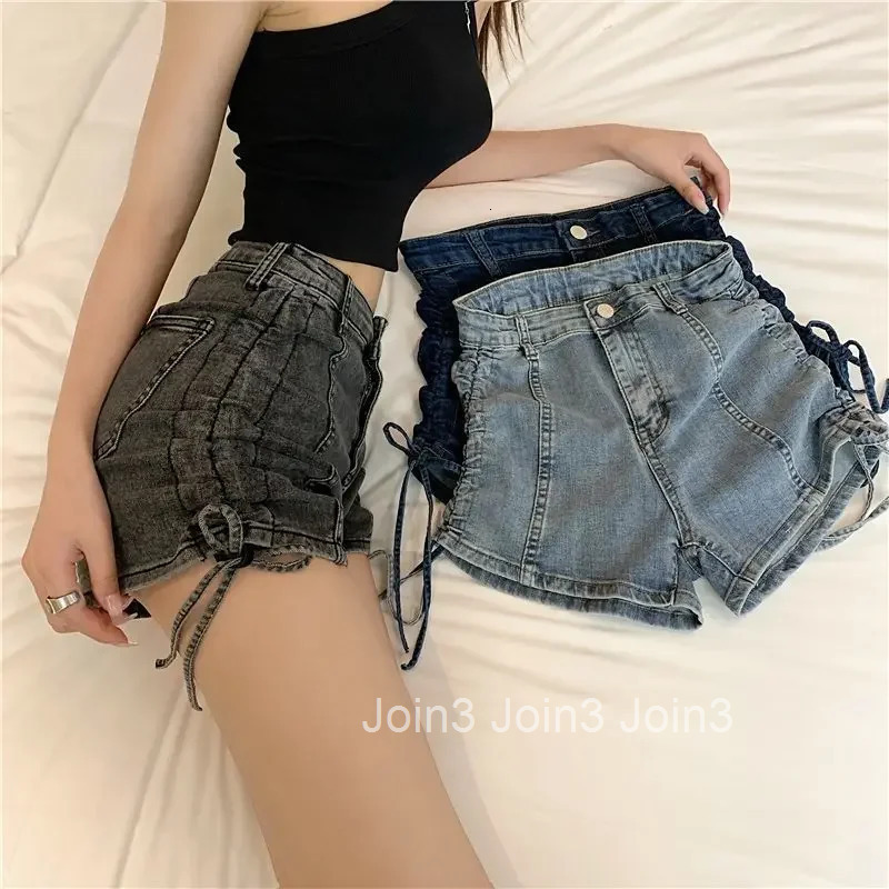 Summer Coquette Strappy Short Jean Pants Woman Harajuku Fashion Stretchy Cheap Outdoor Design XL New In Denim Shorts for Women