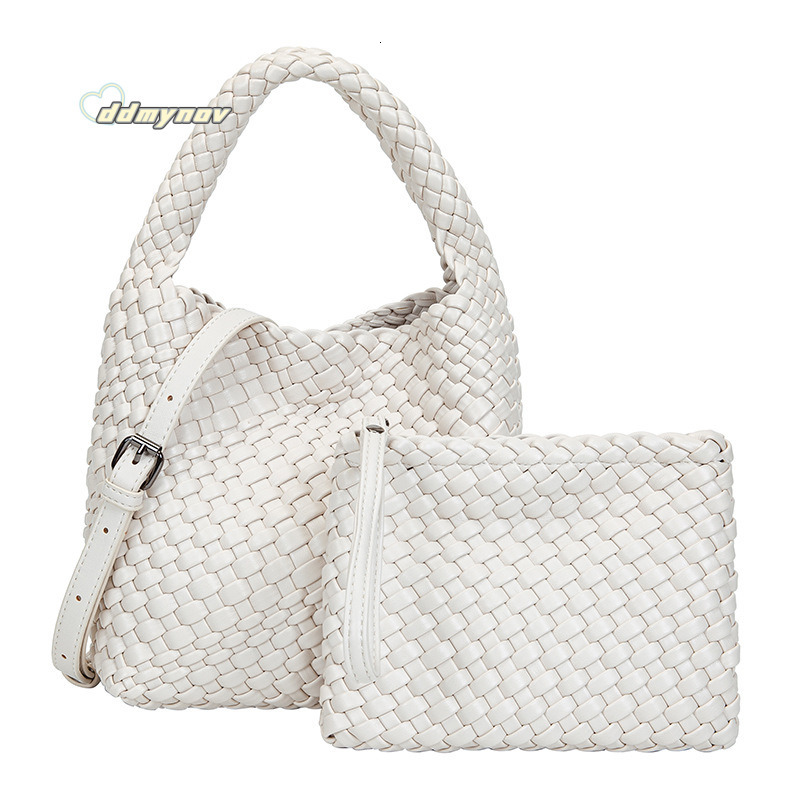 Niche Handwoven Summer Solid Color Basket Handbag Mother-Daughter Casual Shoulder Crossbody Bag ddmynov ddmynov
