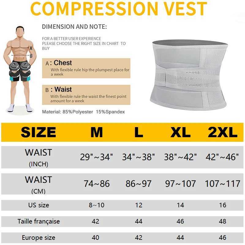 Waist Trimmer for Men Widening Body Shaper Waist Trainer Cinchers Abs Belt Wrap for Stomach and Back Lumbar Support W250616
