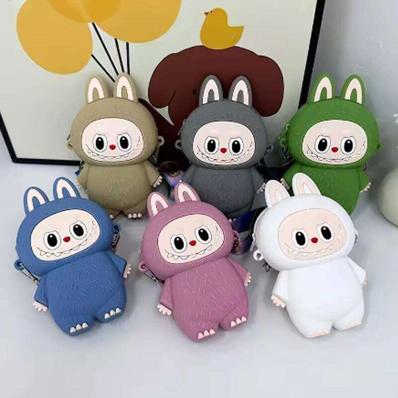 Women's Bags Designer Hot Sellling New Labubu Children's Silicone Cartoon Kawaii Crossbody Bag Coin Purse Girl Toy Doll Around Birthday Gift