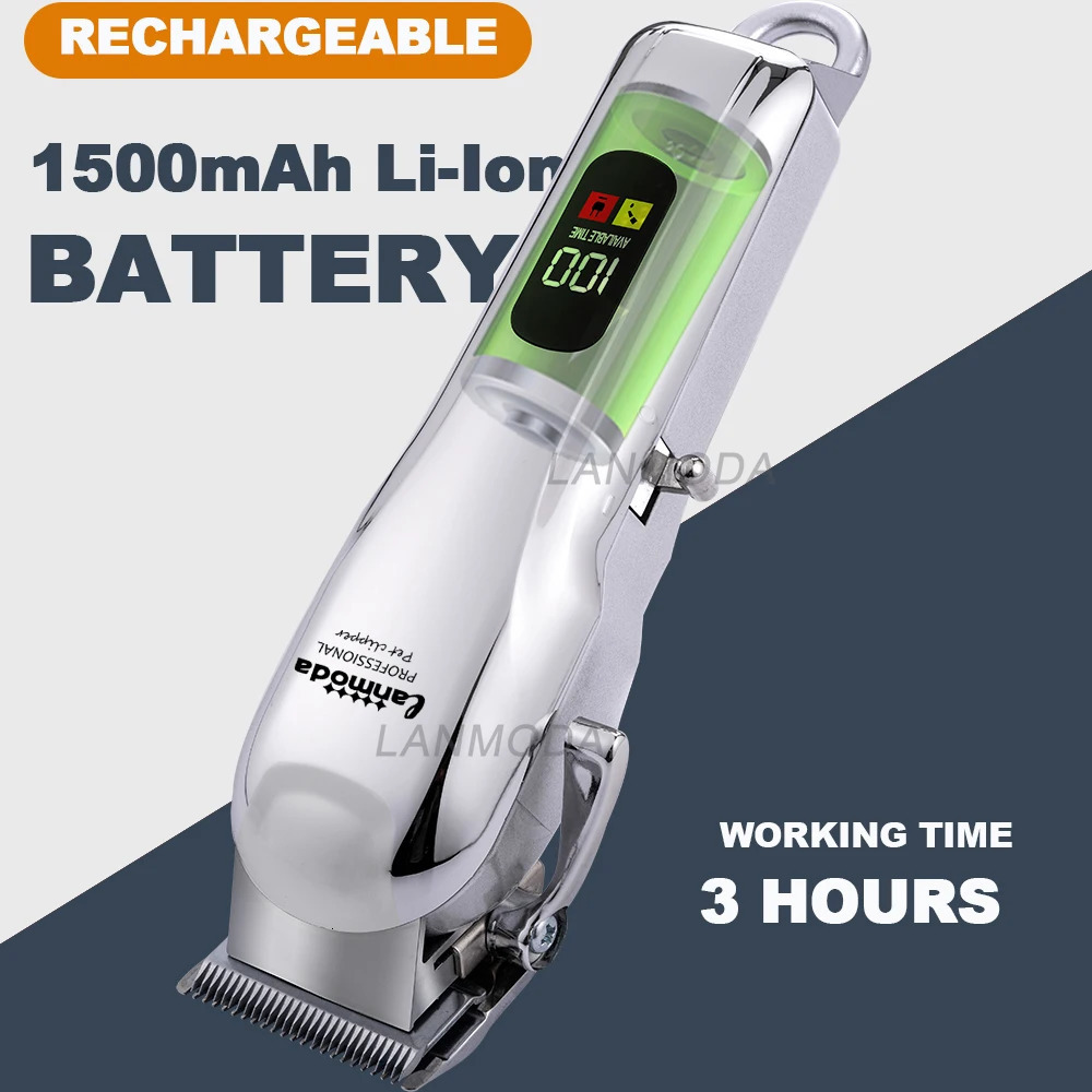 Electric Dogs Grooming Clipper Professional Hair Cutter for Pets Hair Trimmer Cordless Low Noise Shaver Cutter Machine Scissors 250614