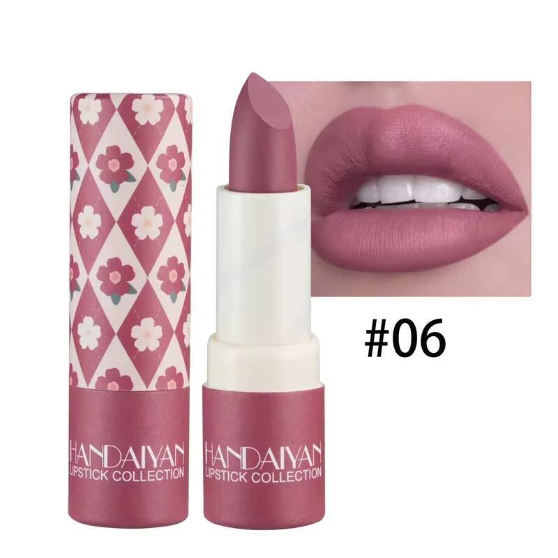 8Colors Brand Matte Lipstick Waterproof Long Lasting Lip Stick Sexy Red Pink Velvet Nude Lipsticks Women Cosmetics Makeup happy