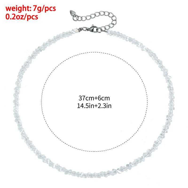 Transparent Crystal Irregular Beaded Choker Necklace for Women Korean Collarbone Chain on the Neck Jewelry W250616