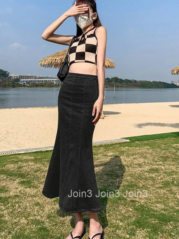 New In Zipper High Waist Woman Denim Skirt Casual Cheap Luxury Elegant Y2k Vintage Aesthetic Summer 2025 Jeans Skirts for Women