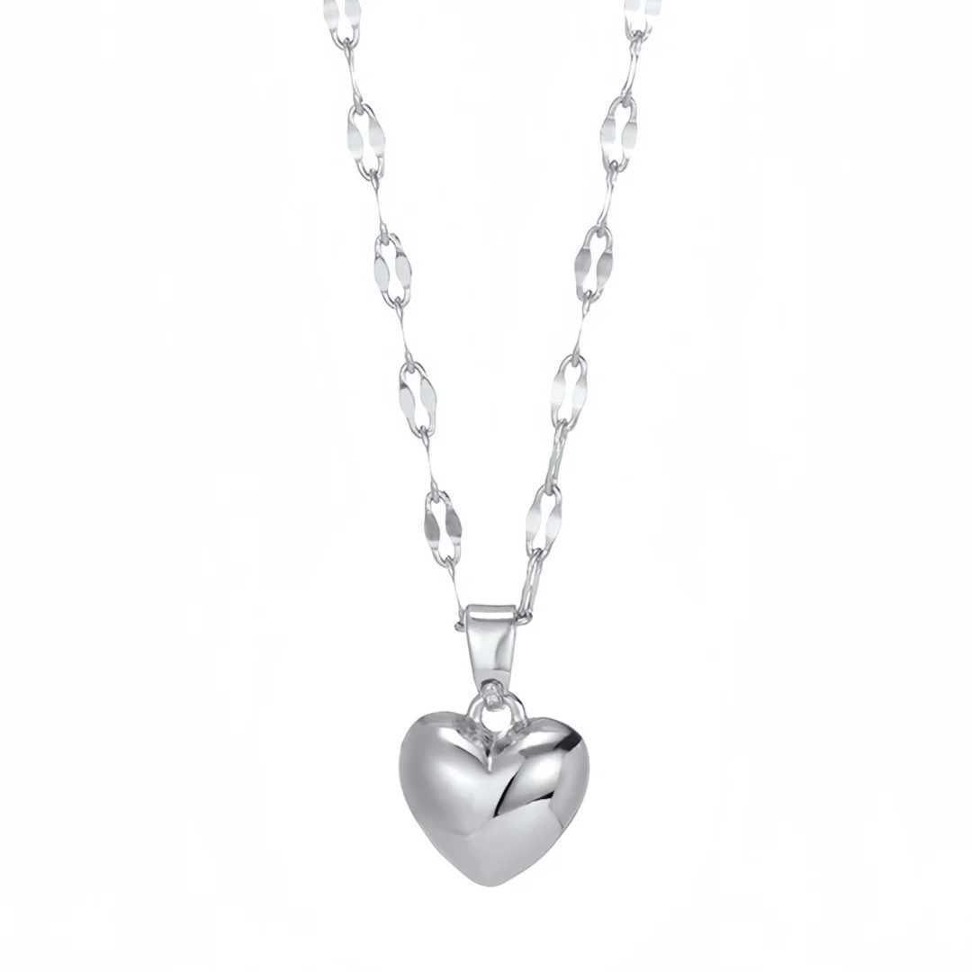 2025 New 20pcs Stainless Steel Heart Necklace For Women Train Lip Chain Simple Pendant Necklace Jewelry Gift Wholesalers W250616