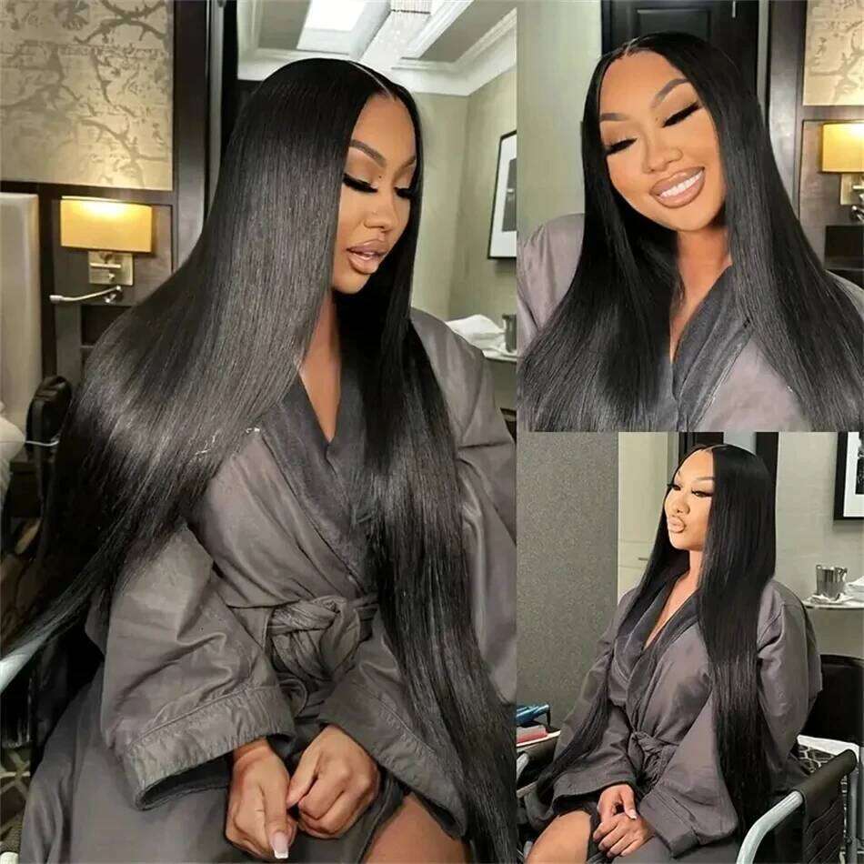 30 Inch 250Densit 13x6 Bone Straight Front Wig HD Transparent Lace 13x4 Brazilian Human Hair Wigs For Women