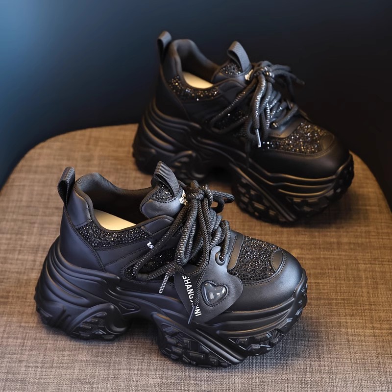 Thick-soled dad new autumn fashion and versatile mesh sports casual shoes for women 2025